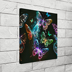 Холст квадратный Неоновые дикие бабочки, цвет: 3D-принт — фото 2