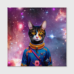 Холст квадратный Кот бравый космонавт, цвет: 3D-принт — фото 2