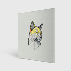 Холст квадратный Стилизованная кошка в геометрическом стиле, цвет: 3D-принт