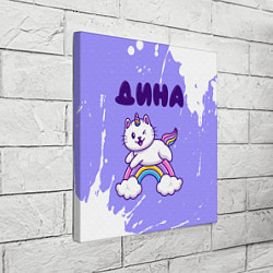 Холст квадратный Дина кошка единорожка, цвет: 3D-принт — фото 2
