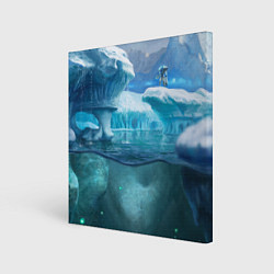 Холст квадратный Subnautica - КРАБ на леднике, цвет: 3D-принт