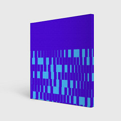 Холст квадратный Паттерн в стиле модерн синий яркий, цвет: 3D-принт