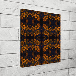 Холст квадратный Желто-оранжевые нежные цветы, цвет: 3D-принт — фото 2