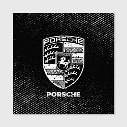 Холст квадратный Porsche с потертостями на темном фоне, цвет: 3D-принт — фото 2