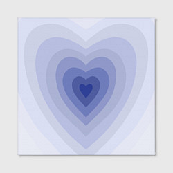 Холст квадратный Голубое сердце градиент, цвет: 3D-принт — фото 2
