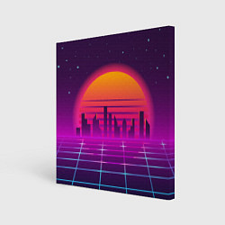 Холст квадратный Futuristic Retro City, цвет: 3D-принт