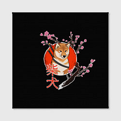 Холст квадратный Сиба ину самурай, цвет: 3D-принт — фото 2