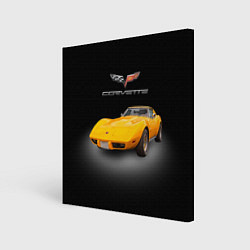 Картина квадратная Американский спорткар Chevrolet Corvette Stingray