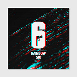 Холст квадратный Rainbow Six в стиле glitch и баги графики на темно, цвет: 3D-принт — фото 2