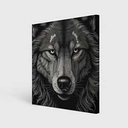 Картина квадратная Волк в стиле тату