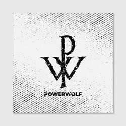 Холст квадратный Powerwolf с потертостями на светлом фоне, цвет: 3D-принт — фото 2