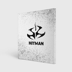 Холст квадратный Hitman с потертостями на светлом фоне, цвет: 3D-принт