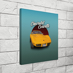 Холст квадратный Американский спорткар Chevrolet Corvette Stingray, цвет: 3D-принт — фото 2