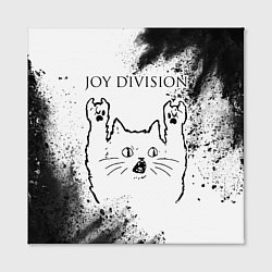 Холст квадратный Joy Division рок кот на светлом фоне, цвет: 3D-принт — фото 2