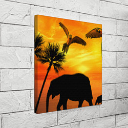 Холст квадратный Африканский пейзаж, цвет: 3D-принт — фото 2