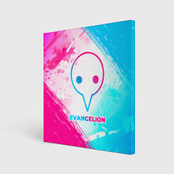 Холст квадратный Evangelion neon gradient style, цвет: 3D-принт
