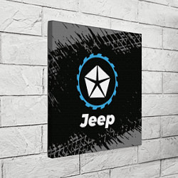 Холст квадратный Jeep в стиле Top Gear со следами шин на фоне, цвет: 3D-принт — фото 2