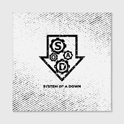 Холст квадратный System of a Down с потертостями на светлом фоне, цвет: 3D-принт — фото 2
