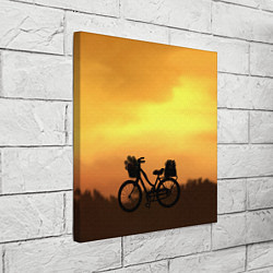 Холст квадратный Велосипед на закате, цвет: 3D-принт — фото 2