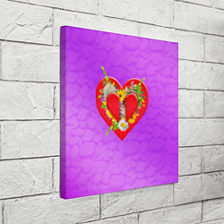 Холст квадратный Цветы от сердца, цвет: 3D-принт — фото 2