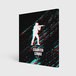 Холст квадратный Counter Strike в стиле glitch и баги графики на те, цвет: 3D-принт