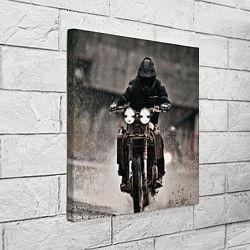 Холст квадратный Мотоцикл в дождь, цвет: 3D-принт — фото 2