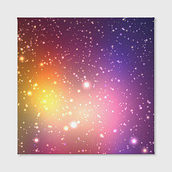 Холст квадратный Желто фиолетовое свечение и звезды, цвет: 3D-принт — фото 2