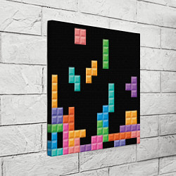 Холст квадратный Тетрис падающие блоки, цвет: 3D-принт — фото 2