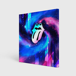 Картина квадратная Rolling Stones неоновый космос