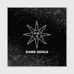 Холст квадратный Dark Souls с потертостями на темном фоне, цвет: 3D-принт — фото 2