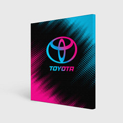 Холст квадратный Toyota - neon gradient, цвет: 3D-принт