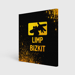 Холст квадратный Limp Bizkit - gold gradient, цвет: 3D-принт