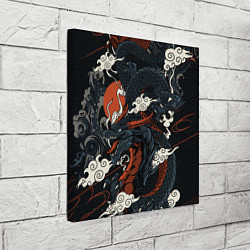 Холст квадратный Дракон в японском стиле, цвет: 3D-принт — фото 2