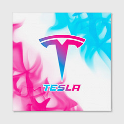 Холст квадратный Tesla neon gradient style, цвет: 3D-принт — фото 2