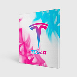 Холст квадратный Tesla neon gradient style, цвет: 3D-принт