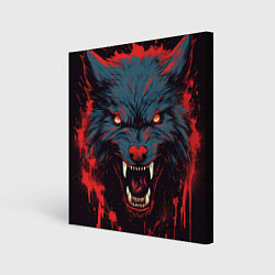Холст квадратный Волк брызги, цвет: 3D-принт