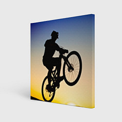 Холст квадратный Прыжок велосипедиста, цвет: 3D-принт