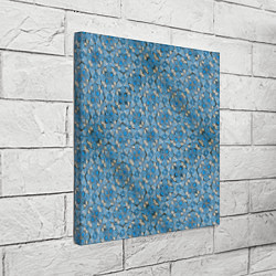 Холст квадратный Голубые незабудки текстура дерева, цвет: 3D-принт — фото 2