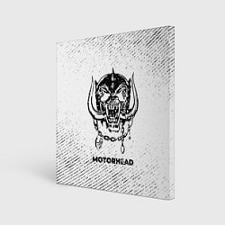 Холст квадратный Motorhead с потертостями на светлом фоне, цвет: 3D-принт