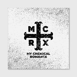 Холст квадратный My Chemical Romance с потертостями на светлом фоне, цвет: 3D-принт — фото 2