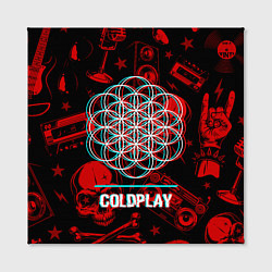 Холст квадратный Coldplay rock glitch, цвет: 3D-принт — фото 2