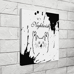 Холст квадратный Nightwish рок кот на светлом фоне, цвет: 3D-принт — фото 2