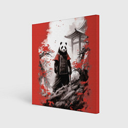 Холст квадратный Panda samurai, цвет: 3D-принт