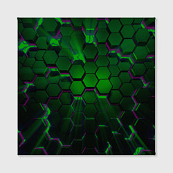 Холст квадратный Зелёные соты, цвет: 3D-принт — фото 2