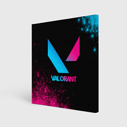 Холст квадратный Valorant - neon gradient, цвет: 3D-принт