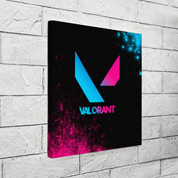 Холст квадратный Valorant - neon gradient, цвет: 3D-принт — фото 2