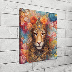 Холст квадратный Леопард в тропиках, цвет: 3D-принт — фото 2