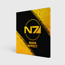 Холст квадратный Mass Effect - gold gradient, цвет: 3D-принт