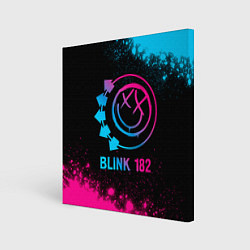 Холст квадратный Blink 182 - neon gradient, цвет: 3D-принт