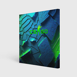 Холст квадратный CS GO blue green style, цвет: 3D-принт